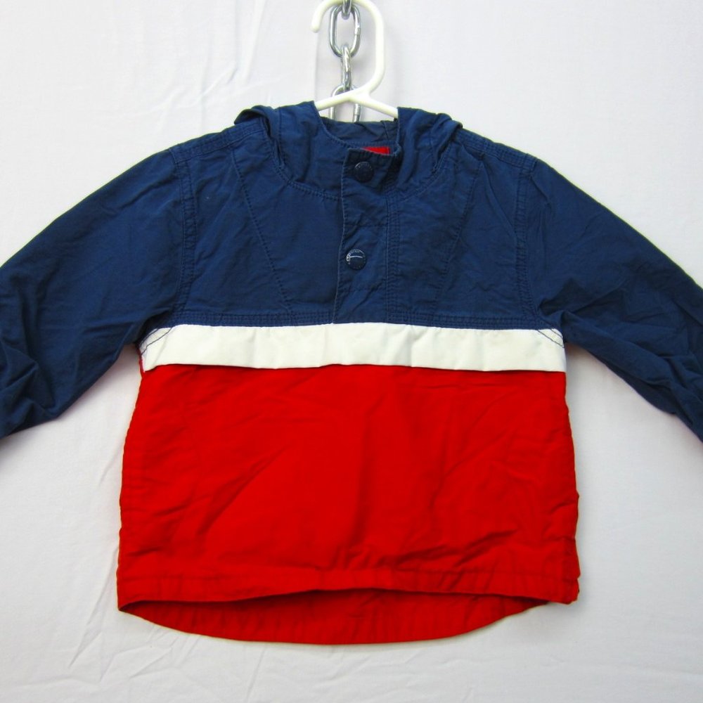 Baby Gap Quarter Button Side Zip Windbreaker 12-18mo Red White Blue